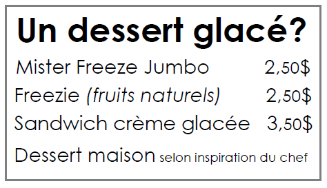 Casse-Croûte À La Belle Étoile Menu-10