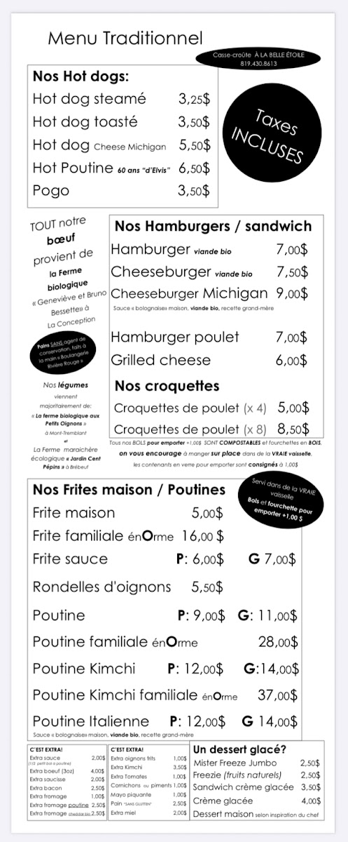 Casse-Croûte À La Belle Étoile Menu-7